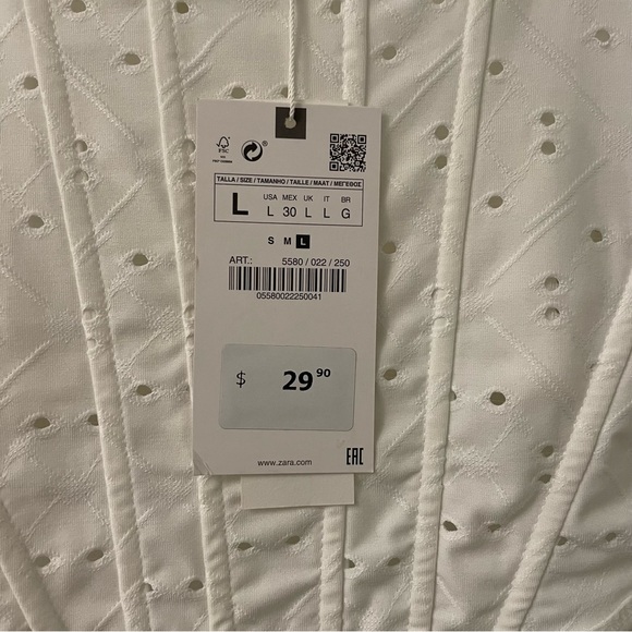 SOLD❌🌹 Zara White Jacquard Corset Top - Picture 5 of 7
